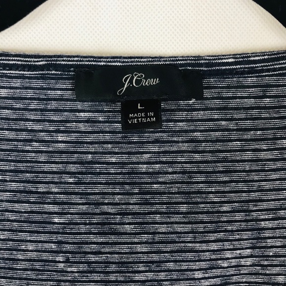 J. Crew Deep V Gray Striped T-Shirt- Size L - Picture 7 of 8